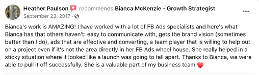 Testimonial Heather Paulson